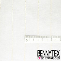 Coupons de 3m de Voile polyester viscose dévoré motif cachemire noir fond blanc discret