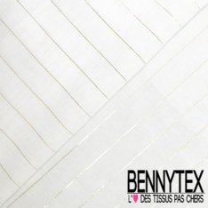 Coupons de 3m de Voile polyester viscose dévoré motif cachemire noir fond blanc discret