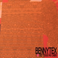 Popeline coton élasthanne motif grande feuille tropicale multicolore