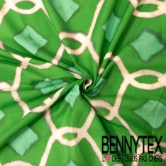 Voile de coton digital imprimé indien ton grenadine canelle rose