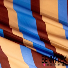 Popeline coton élasthanne motif abstrait palmier ton orange mandarin