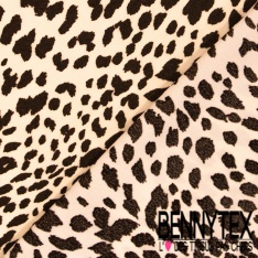 Crêpe viscose motif floral shabby fushia fond ciel