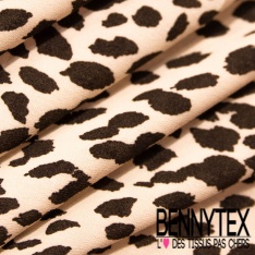 Crêpe viscose motif floral shabby fushia fond ciel