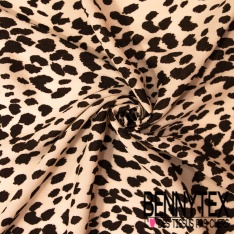 Crêpe viscose motif floral shabby fushia fond ciel