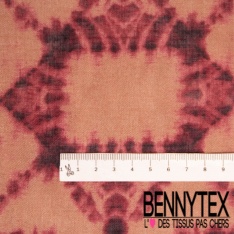 Gaze viscose imprimé grand motif baroque ton pastel jaune vert d'eau gris blanc discret