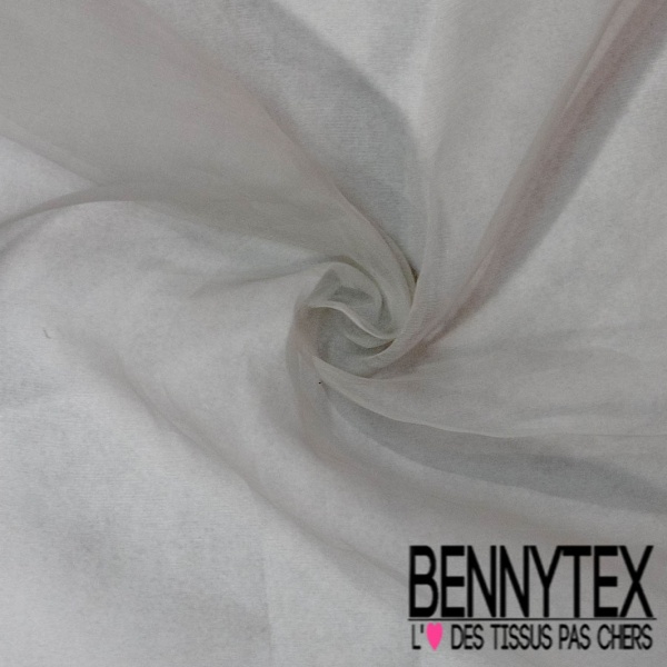 Organza de soie uni gris perle