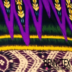 Coupon 3m Crêpe viscose double base imprimé cachemire noir fond crème