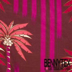 Panneau Fibranne viscose imprimé floral noir naïf fond crème