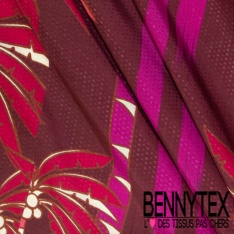 Panneau Fibranne viscose imprimé floral noir naïf fond crème