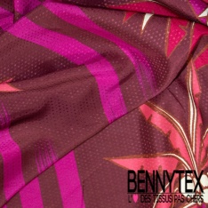 Panneau Fibranne viscose imprimé floral noir naïf fond crème