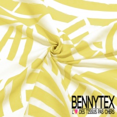 Voile de coton digital imprimé africain abstrait gazon blanc cassé