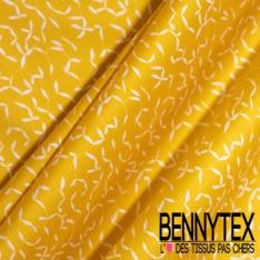 Satin coton élasthanne imprimé sakura rose fond rose nude pastel