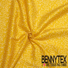 Satin coton élasthanne imprimé sakura rose fond rose nude pastel