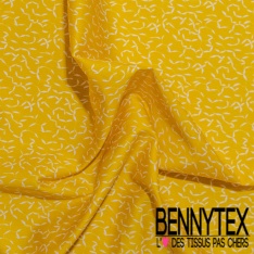 Satin coton élasthanne imprimé sakura rose fond rose nude pastel