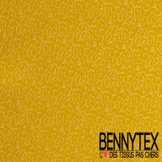 Satin coton élasthanne imprimé sakura rose fond rose nude pastel