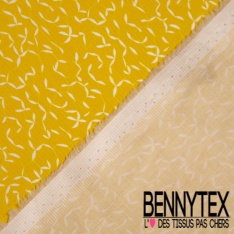 Satin coton élasthanne imprimé sakura rose fond rose nude pastel