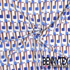 Fibranne viscose digitale imprimé floral stylisé fond mandarine