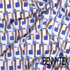 Fibranne viscose digitale imprimé floral stylisé fond mandarine