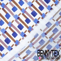 Fibranne viscose digitale imprimé floral stylisé fond mandarine