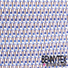 Fibranne viscose digitale imprimé floral stylisé fond mandarine