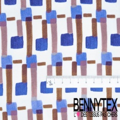 Fibranne viscose digitale imprimé floral stylisé fond mandarine