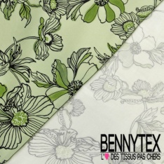 Fibranne viscose digitale imprimé géométrique pictural fond blanc cassé