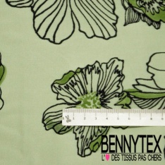 Fibranne viscose digitale imprimé géométrique pictural fond blanc cassé