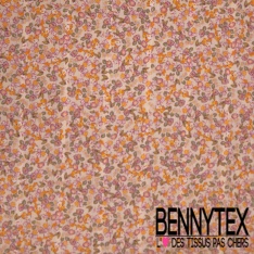 Coupon 3m coton style Liberty imprimé tropical fond noir