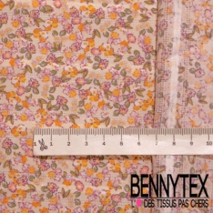 Coupon 3m coton style Liberty imprimé tropical fond noir