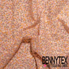 Coupon 3m coton style Liberty imprimé tropical fond noir