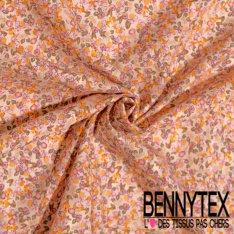 Coupon 3m coton style Liberty imprimé tropical fond noir