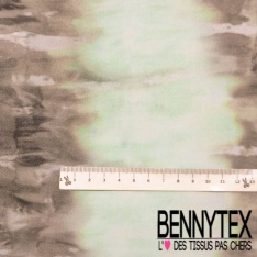 Fibranne viscose imprimé digital fleur stylisée noir lavande fine rayure lurex argent or verticale fond blanc cassé