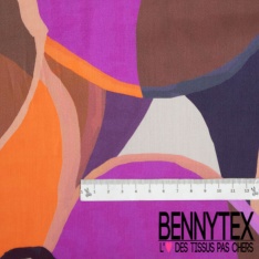 Fibranne viscose imprimé digital satinée pois blanc optique fond marine