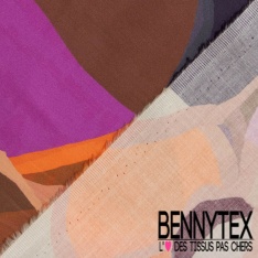 Fibranne viscose imprimé digital satinée pois blanc optique fond marine