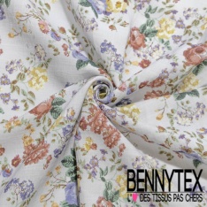 Fibranne viscose imprimé digital tableau fleur tropicale