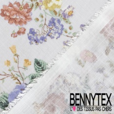 Fibranne viscose imprimé digital tableau fleur tropicale