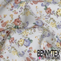 Fibranne viscose imprimé digital tableau fleur tropicale