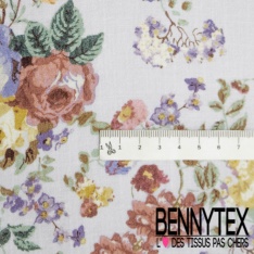 Fibranne viscose imprimé digital tableau fleur tropicale