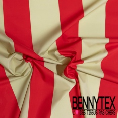 Popeline coton élasthanne digital simple base motif baroque blanc fond or de miel