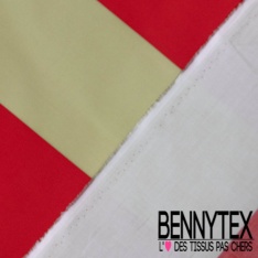 Popeline coton élasthanne digital simple base motif baroque blanc fond or de miel