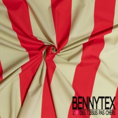 Popeline coton élasthanne digital simple base motif baroque blanc fond or de miel