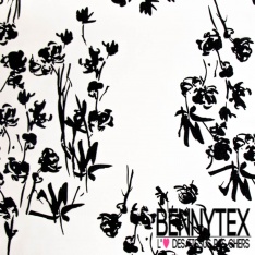 Crêpe de Chine 12 Mommes imprimé papier peint seventie's ton vert