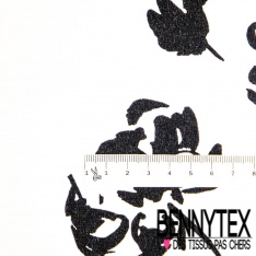 Crêpe de Chine 12 Mommes imprimé papier peint seventie's ton vert