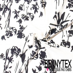 Crêpe de Chine 12 Mommes imprimé papier peint seventie's ton vert