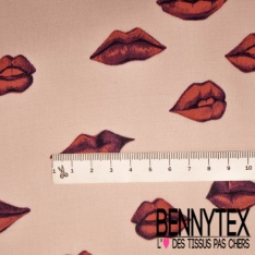 Fibranne viscose imprimé digital floral rétro fond bleu charron