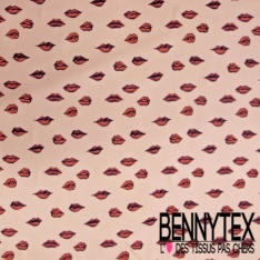 Fibranne viscose imprimé digital floral rétro fond bleu charron