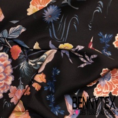 Fibranne viscose imprimé digital bouche rouge fond rose pastel