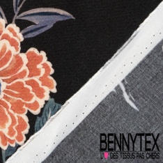 Fibranne viscose imprimé digital bouche rouge fond rose pastel