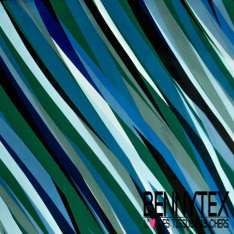 Fibranne viscose imprimé digital rayure verticale noir beige rouge bleu vif