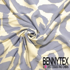 Fibranne viscose imprimé digital floral japonisant multicolore fond noir